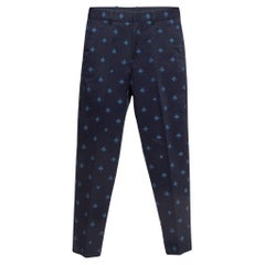 Pantalon ajusté Gucci en coton brodé d'abeilles S