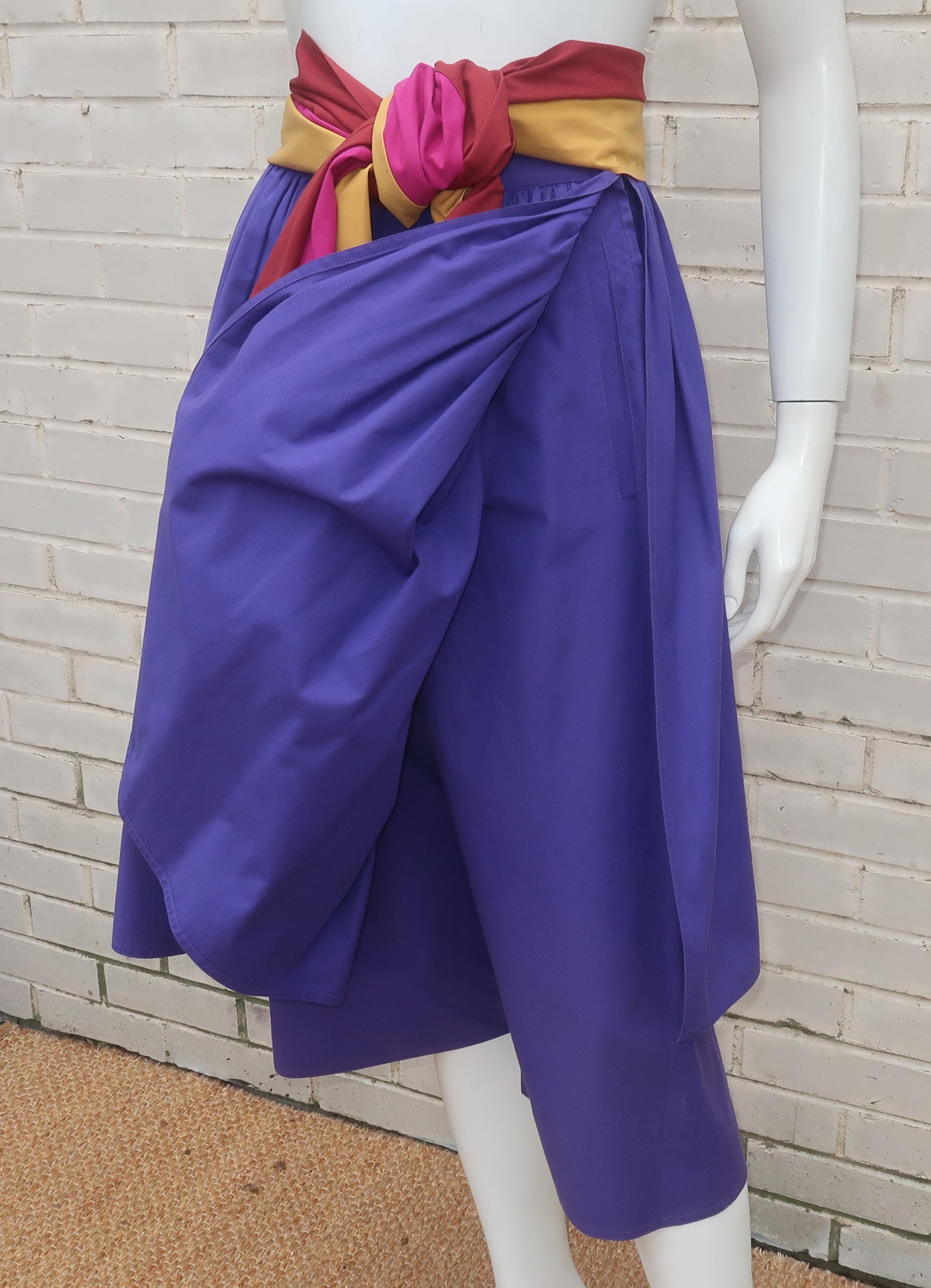 Gucci Cotton Culottes With Skirt Overlay, 1970's For Sale 3