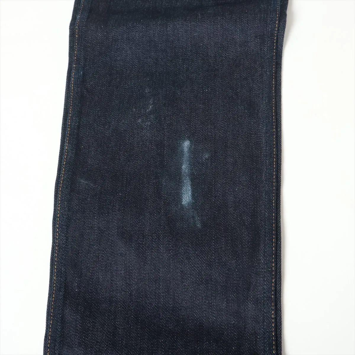 Gucci Pantaloni in cotone e denim blu navy in vendita 6