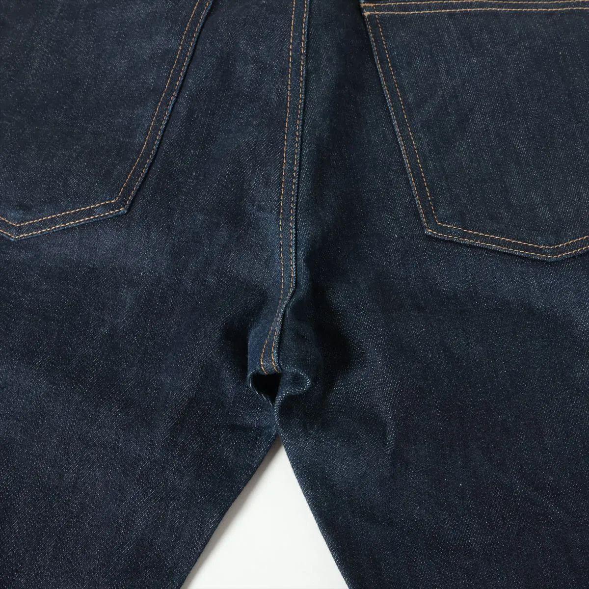 Gucci Pantaloni in cotone e denim blu navy in vendita 7