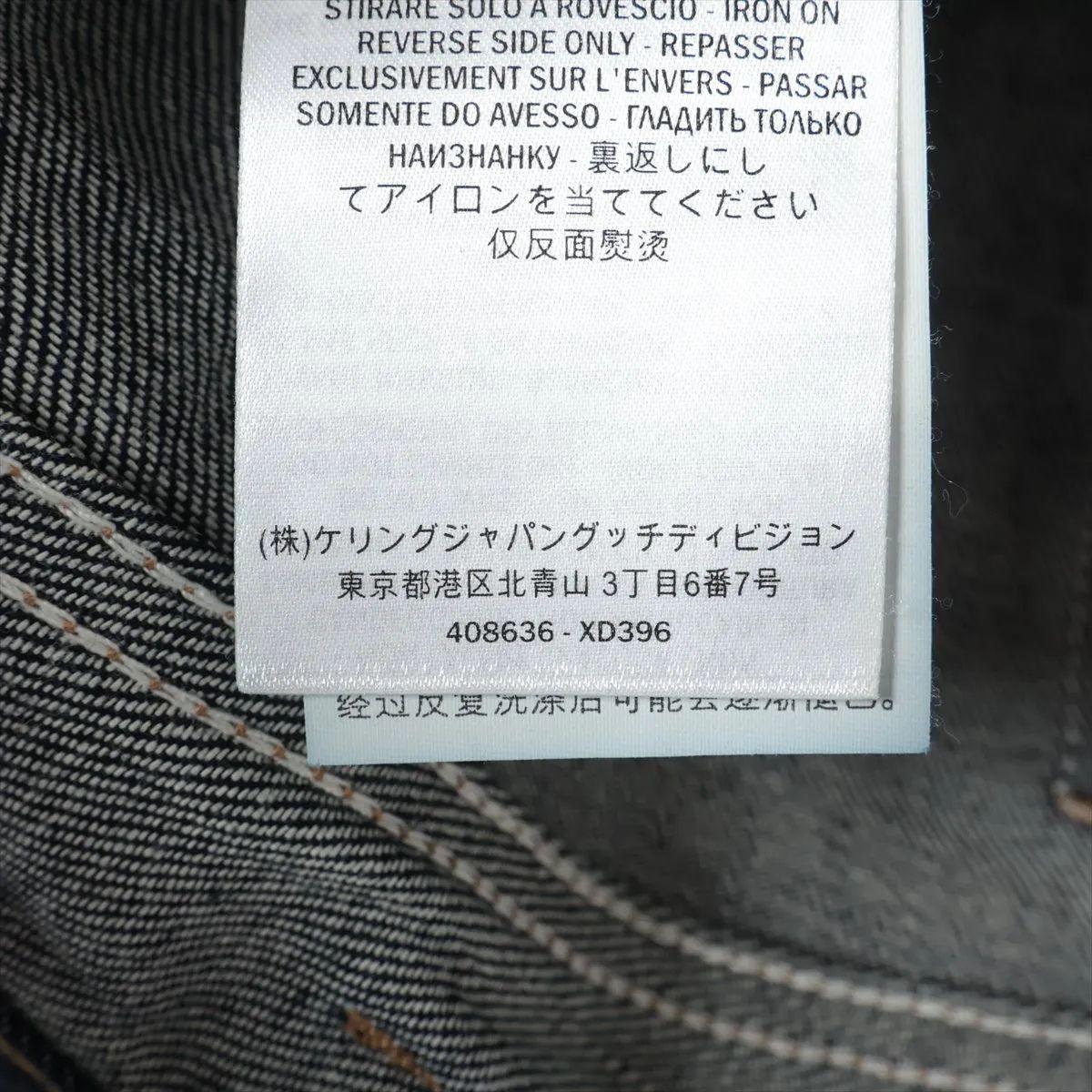Gucci Pantaloni in cotone e denim blu navy in vendita 2