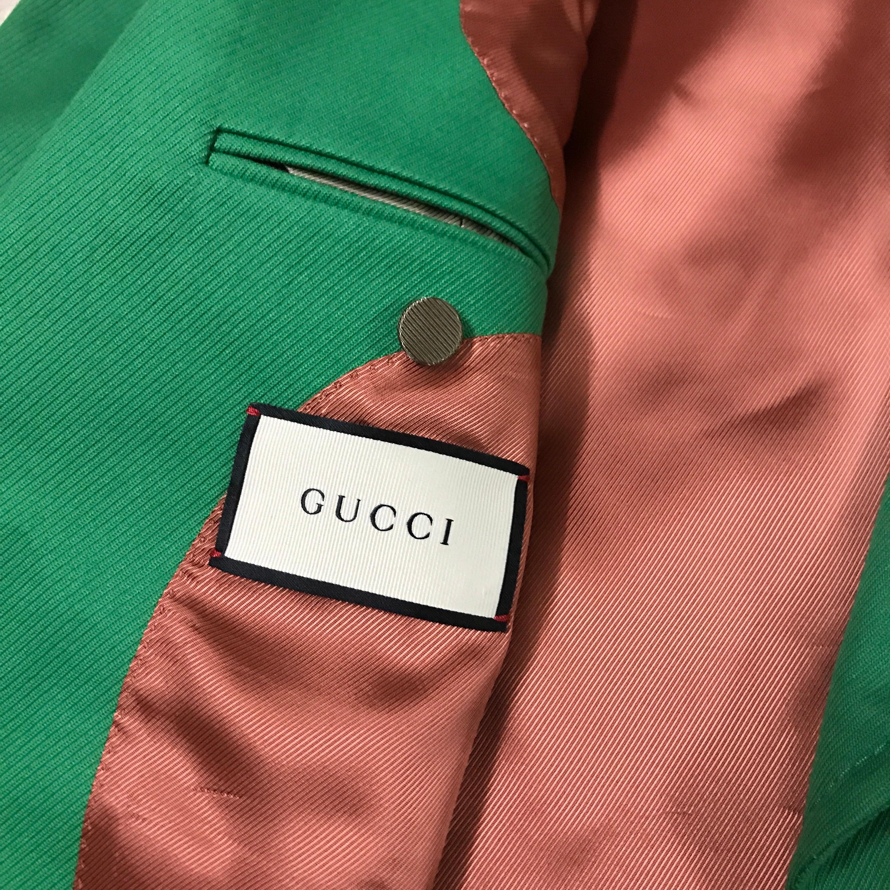 Gucci Cotton Jacket with Silk Linen, Autumn Winter 2019 In Excellent Condition In Seattle, WA