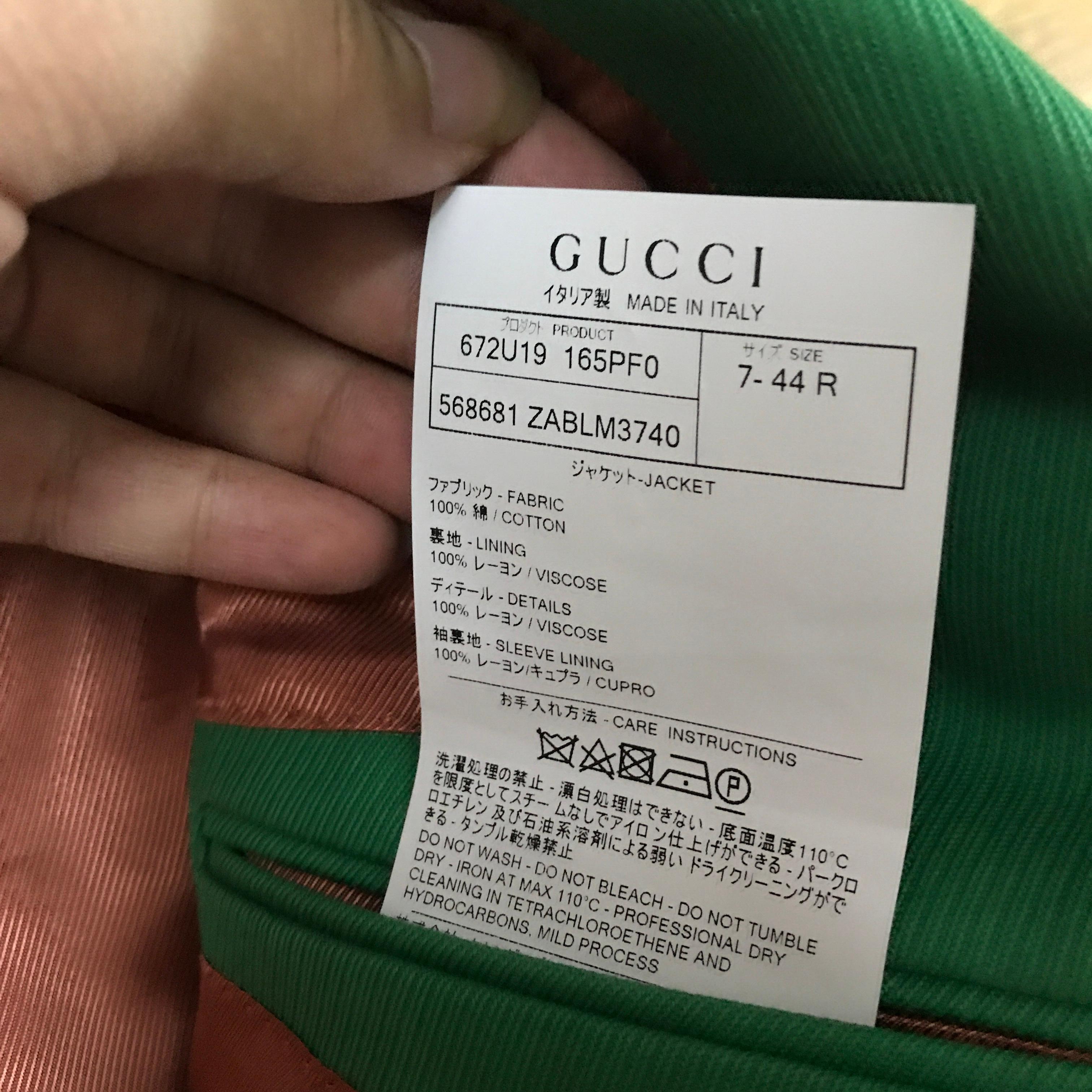 Women's or Men's Gucci Cotton Jacket with Silk Linen, Autumn Winter 2019