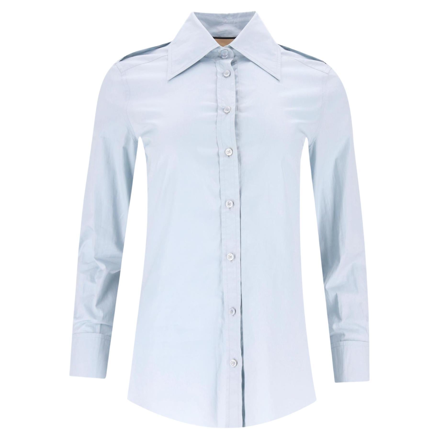 Gucci - Chemise en coton avec boutons en émail portant le logo 'GG en vente