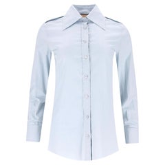 Gucci - Chemise en coton avec boutons en émail portant le logo 'GG