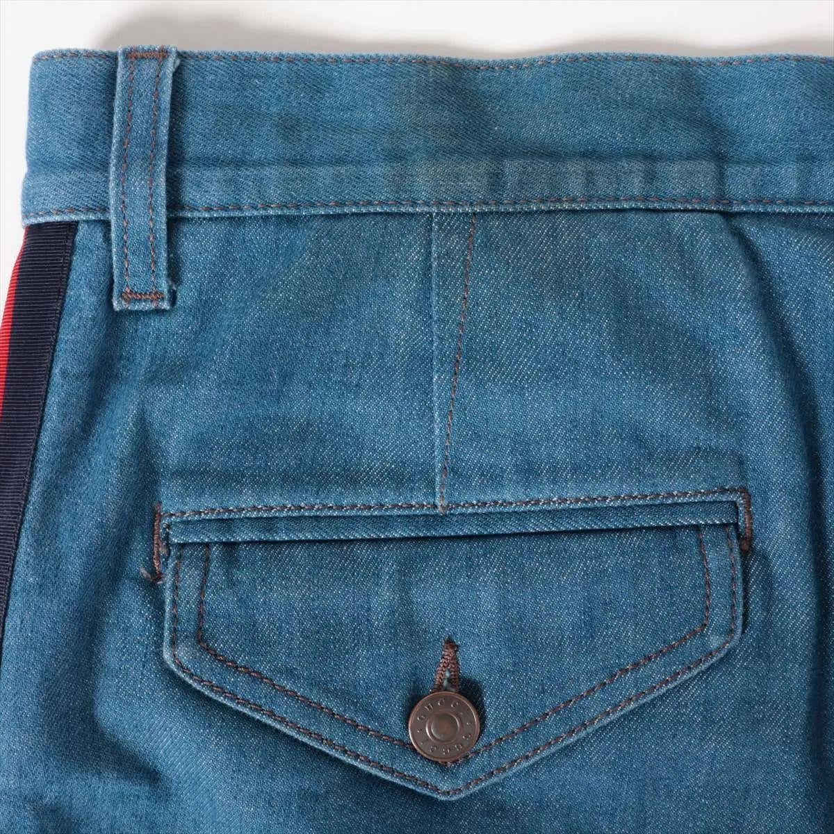 Pantaloni corti in cotone Gucci Blu Denim in vendita 10