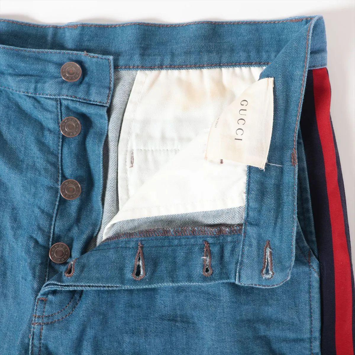 Donna Pantaloni corti in cotone Gucci Blu Denim in vendita