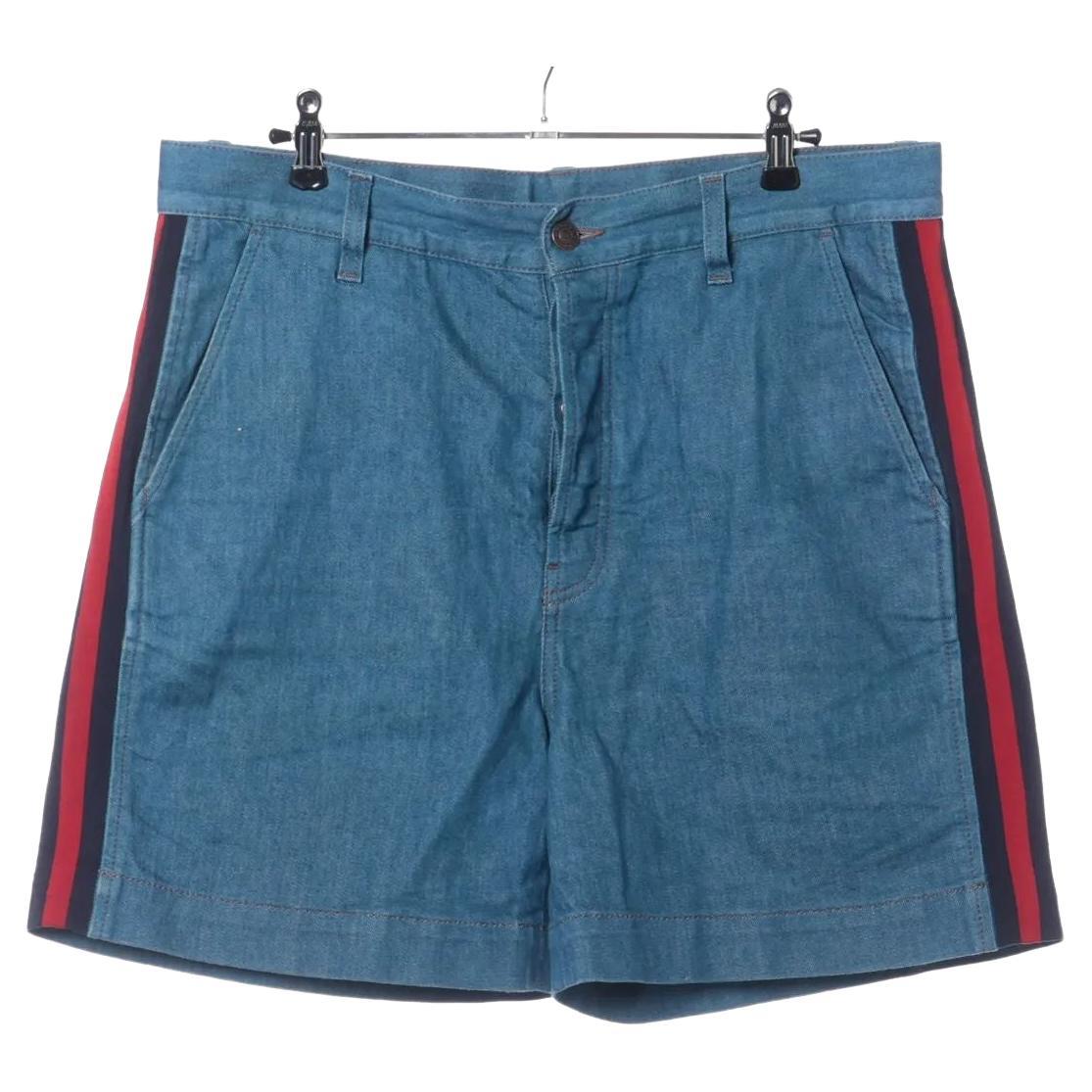 Pantaloni corti in cotone Gucci Blu Denim in vendita