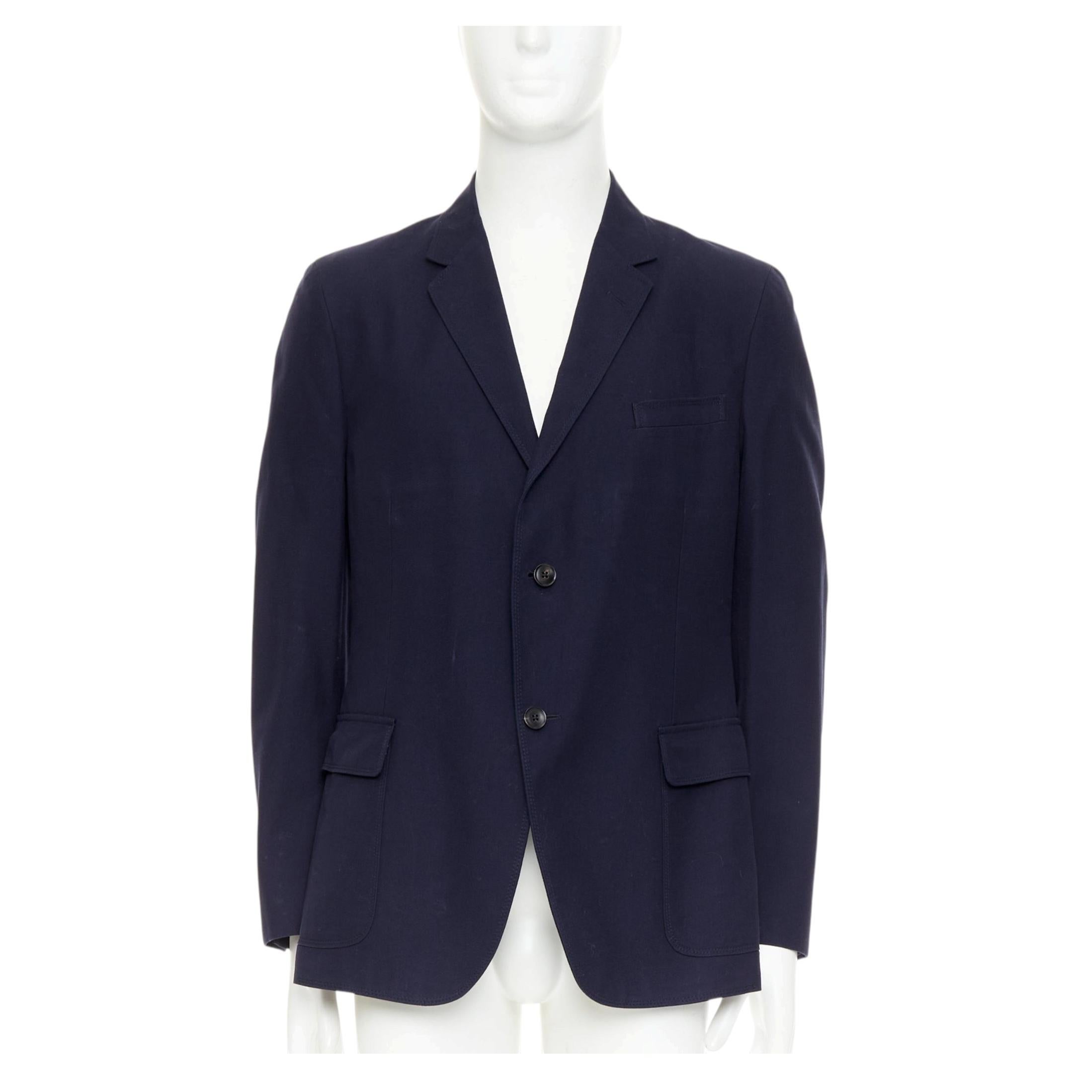 Giacca GUCCI in cotone, con revers stretti, tasche a patta, spacco singolo, semifoderata, a un petto