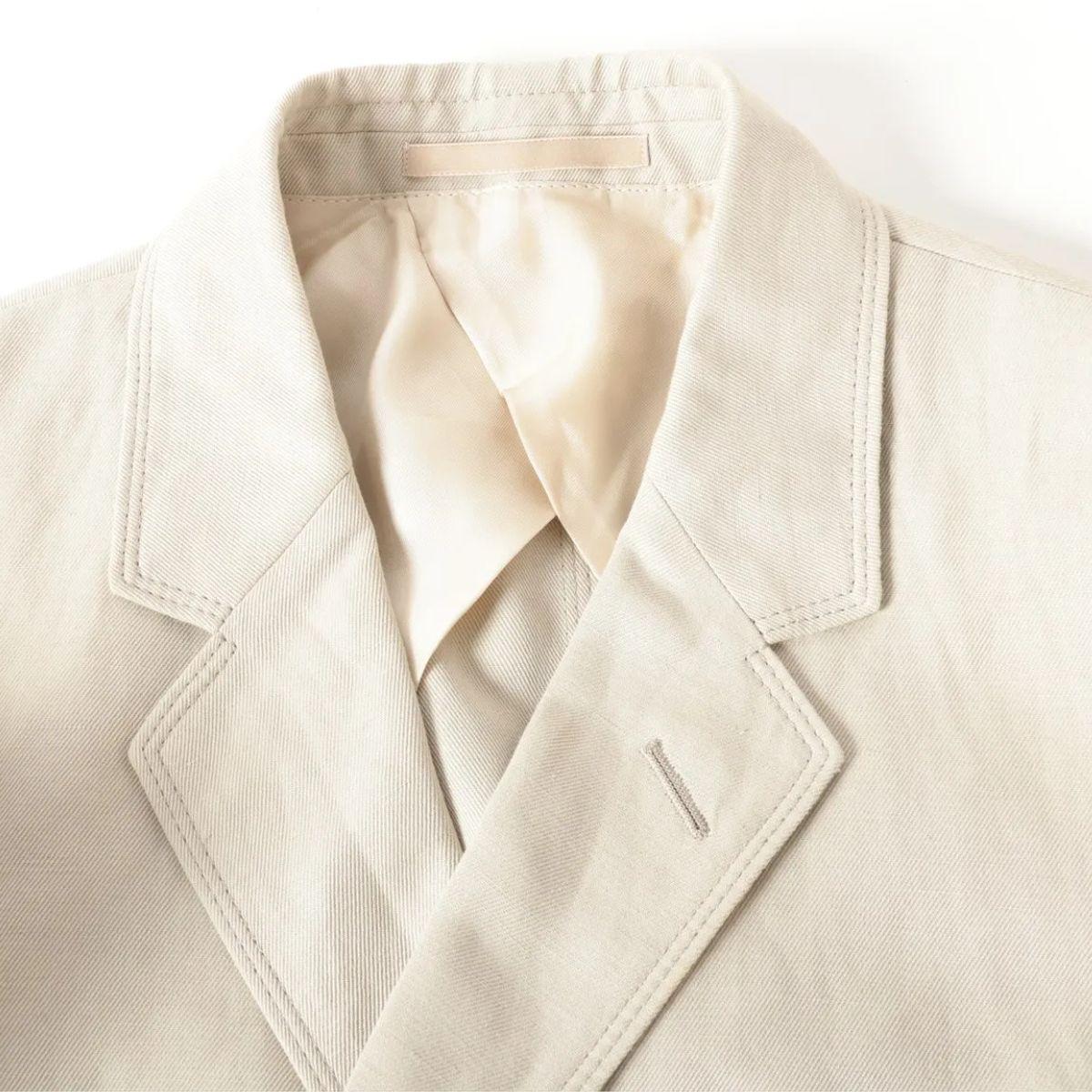 Gucci Cotton Tailored Suit Jacket Beige For Sale 1