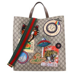 Gucci Courrier Convertible Soft Open Tote GG Coated Canvas with Applique 