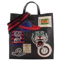 Gucci Courrier Convertible Soft Open Tote GG Coated Canvas with Applique