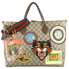 Gucci Courrier Convertible Soft Open Tote GG Coated Canvas with Applique Large