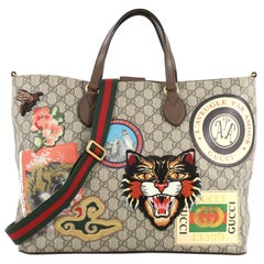 Gucci Courrier Convertible Soft Open Tote GG Coated Canvas with Applique Large