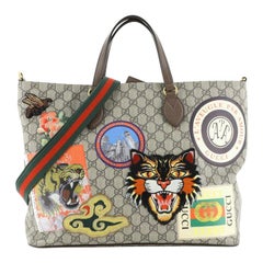 Gucci Courrier Convertible Soft Open Tote GG Coated Canvas with Applique Large