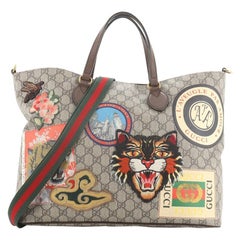 Gucci Courrier Convertible Soft Open Tote GG Coated Canvas with Applique Large