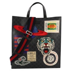 Gucci Courrier Convertible Soft Open Tote GG Coated Canvas with Applique North
