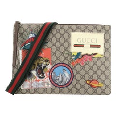 Gucci Courrier Messenger Bag GG Coated Canvas With Applique