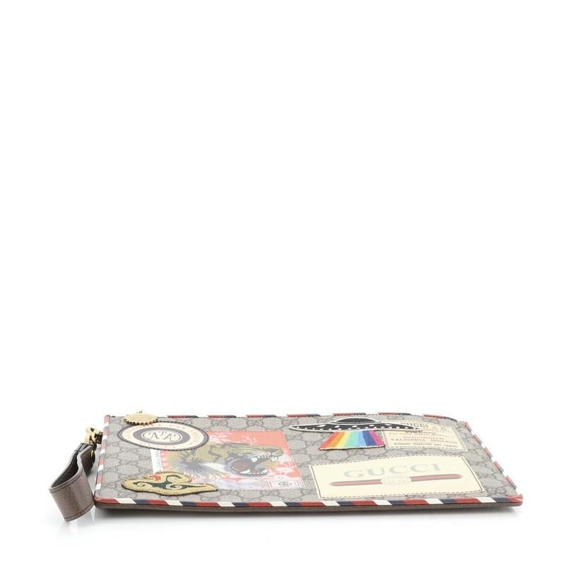 Women's or Men's Gucci Courrier Pouch GG Coated Canvas With Applique