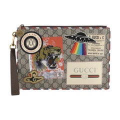 Gucci Courrier Pouch GG Coated Canvas with Applique
