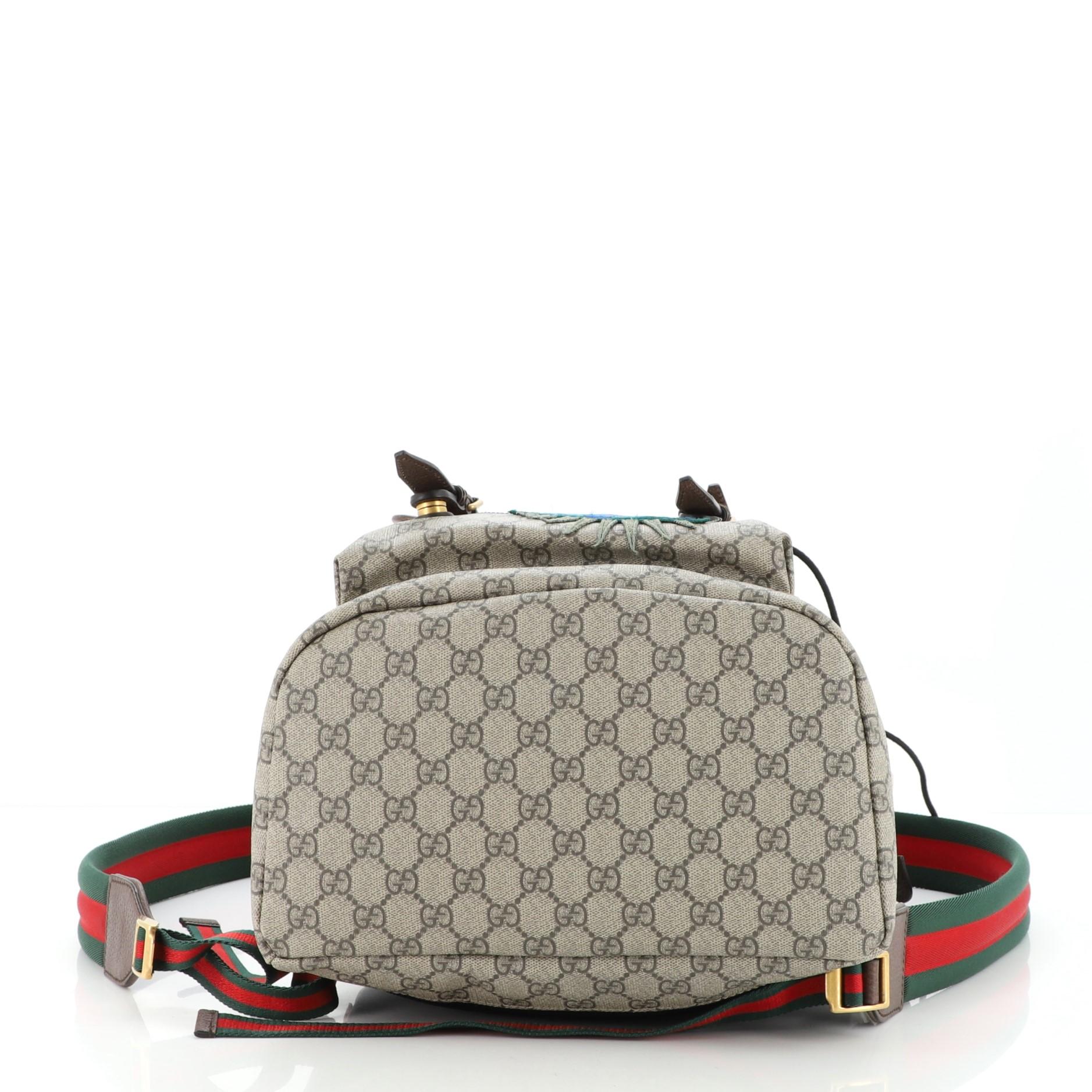 gucci backpack black with green and red straps