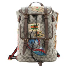 Gucci Courrier Soft Backpack GG Coated Canvas with Applique Large