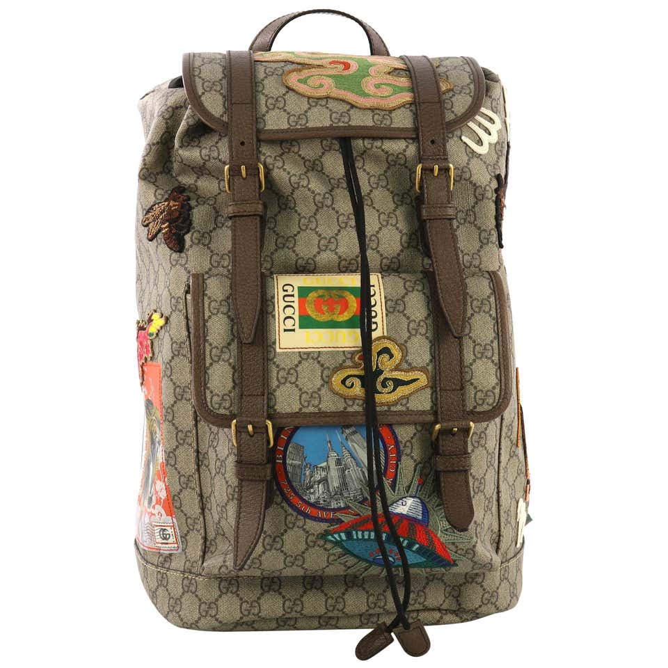 Gucci Courrier Soft Backpack GG Coated Canvas with Applique Large at ...
