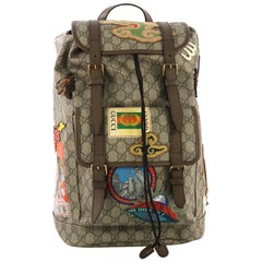 Gucci Courrier Soft Backpack GG Coated Canvas with Applique Large