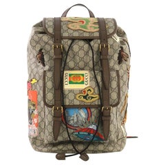 Gucci Courrier Soft Backpack GG Coated Canvas with Applique Large