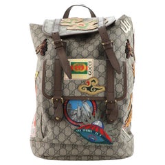 Gucci Courrier Soft Backpack GG Coated Canvas with Applique Large