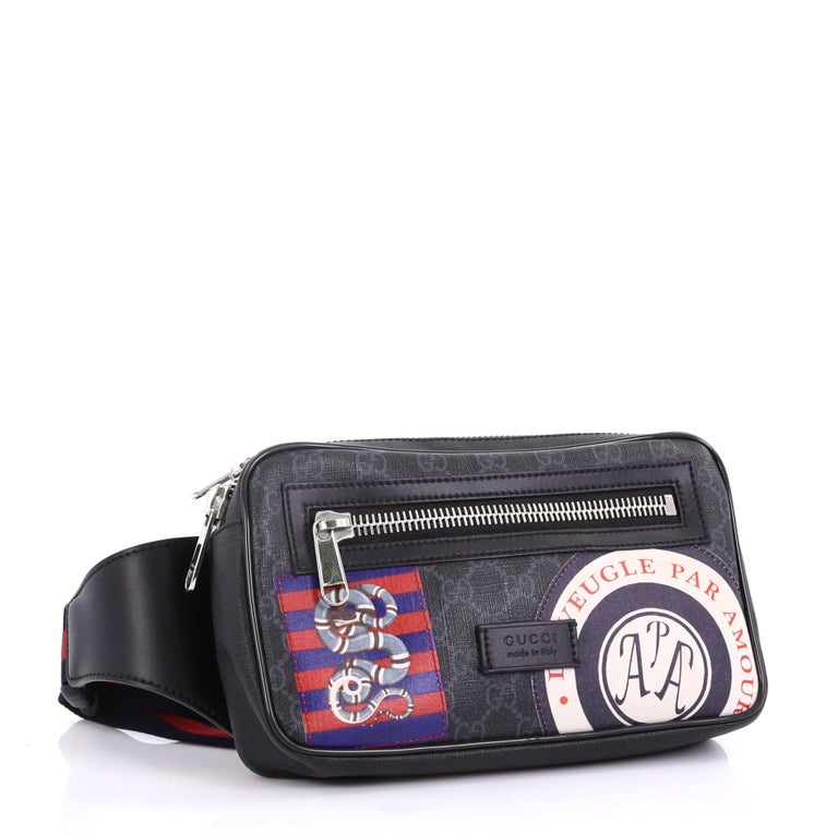 Gucci Courrier Zip Belt Bag GG Coated Canvas with Applique at 1stDibs