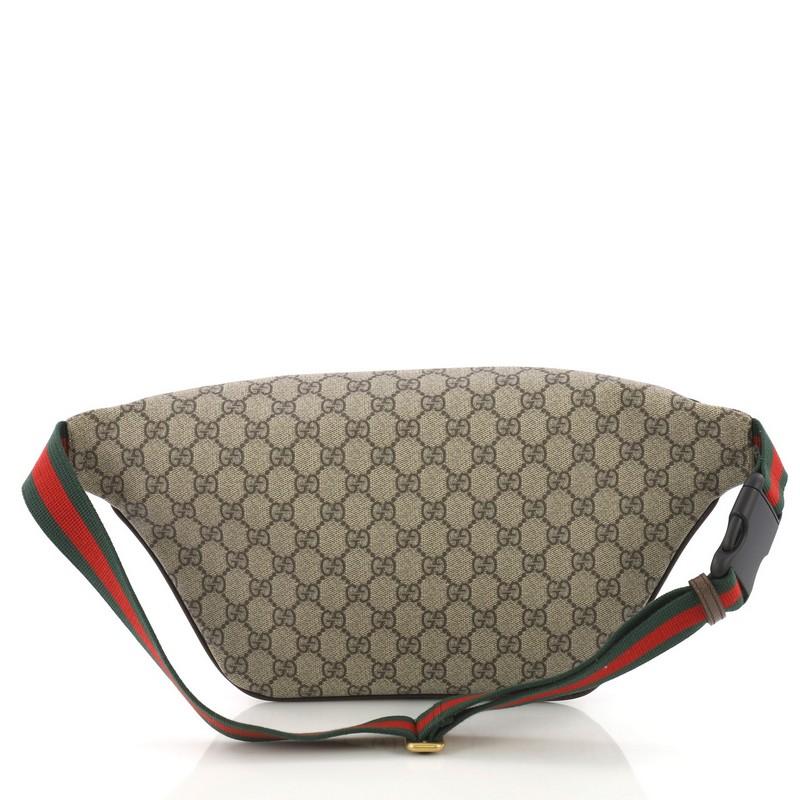 Gucci Courrier Zip Belt Bag GG Coated Canvas with Applique In Good Condition In NY, NY