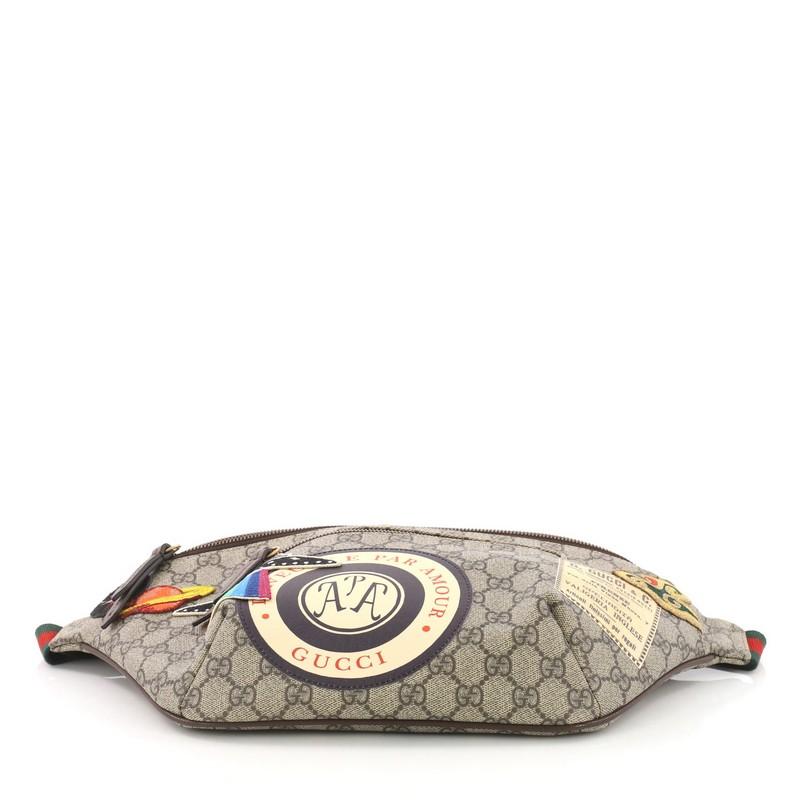 Women's or Men's Gucci Courrier Zip Belt Bag GG Coated Canvas with Applique
