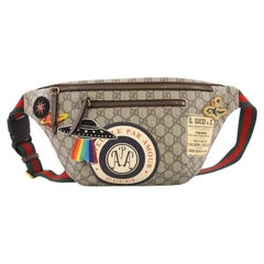 Gucci Courrier Zip Belt Bag GG Coated Canvas with Applique