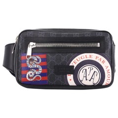 Gucci Courrier Zip Belt Bag GG Coated Canvas with Applique