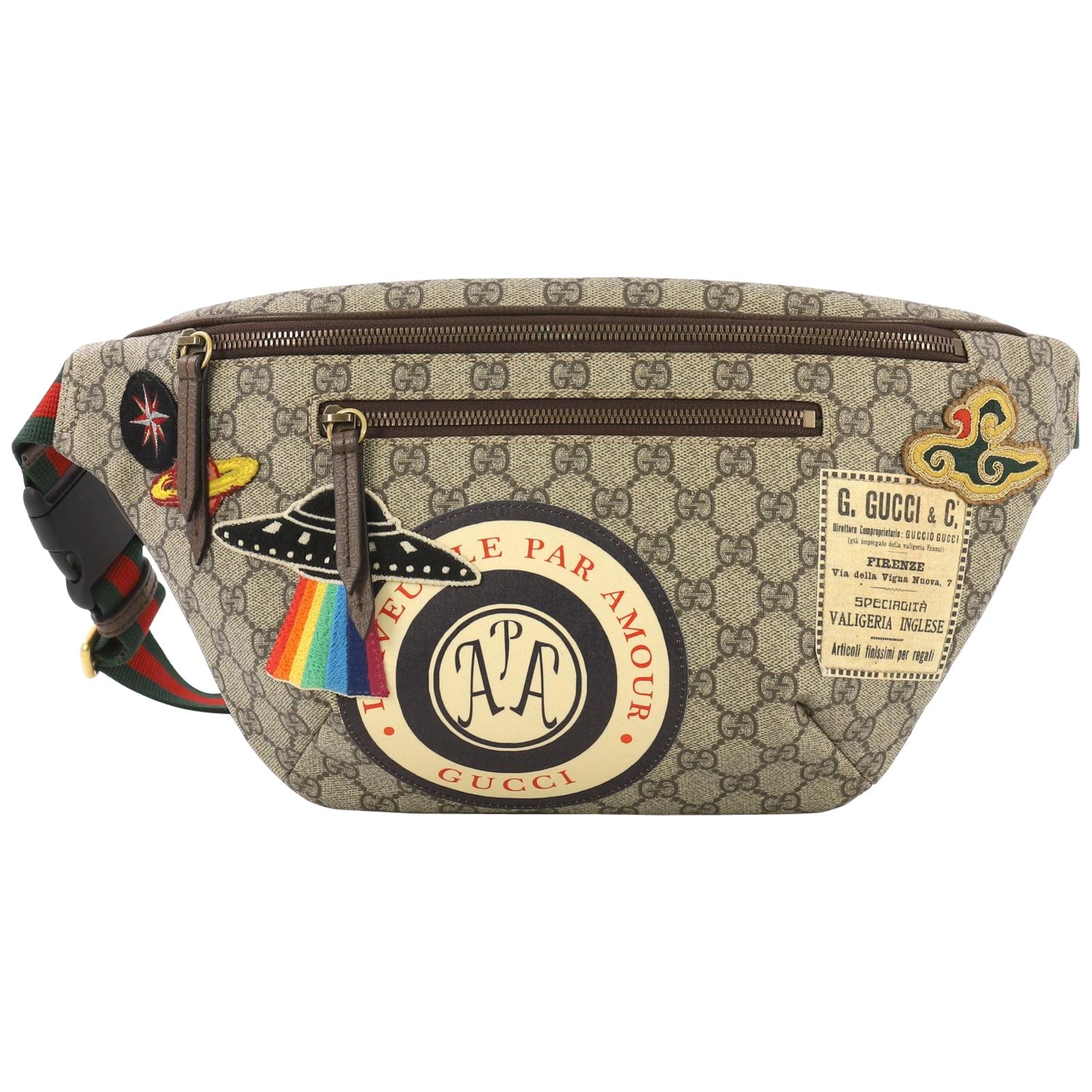 Gucci Courrier Zip Belt Bag GG Coated Canvas with Applique at 1stDibs