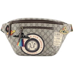 Gucci Courrier Zip Belt Bag GG Coated Canvas with Applique
