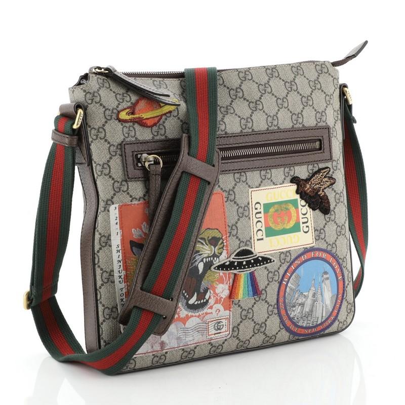 gucci patch messenger bag