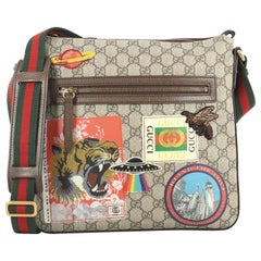 Gucci Courrier Zip Messenger GG Coated Canvas with Applique Medium