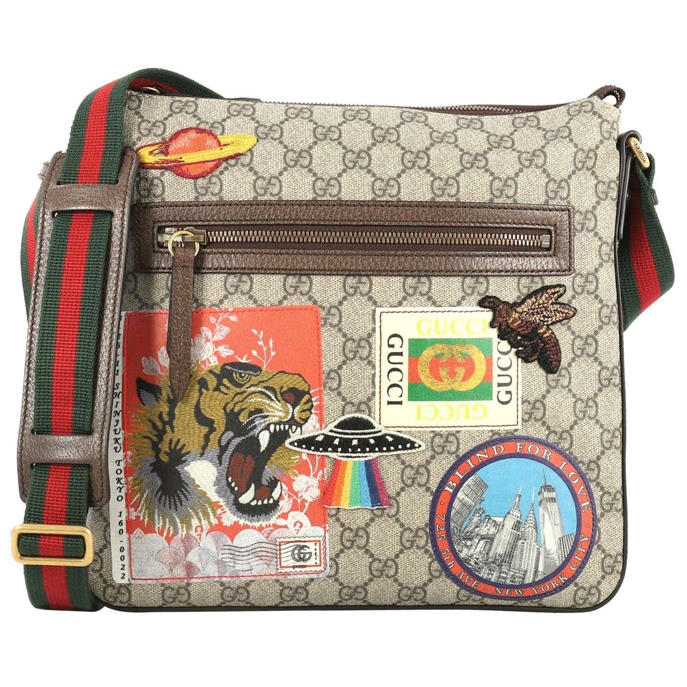 Gucci Courrier Zip Messenger GG Coated Canvas with Applique Medium at ...