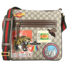 Gucci Courrier Zip Messenger GG Coated Canvas with Applique Medium