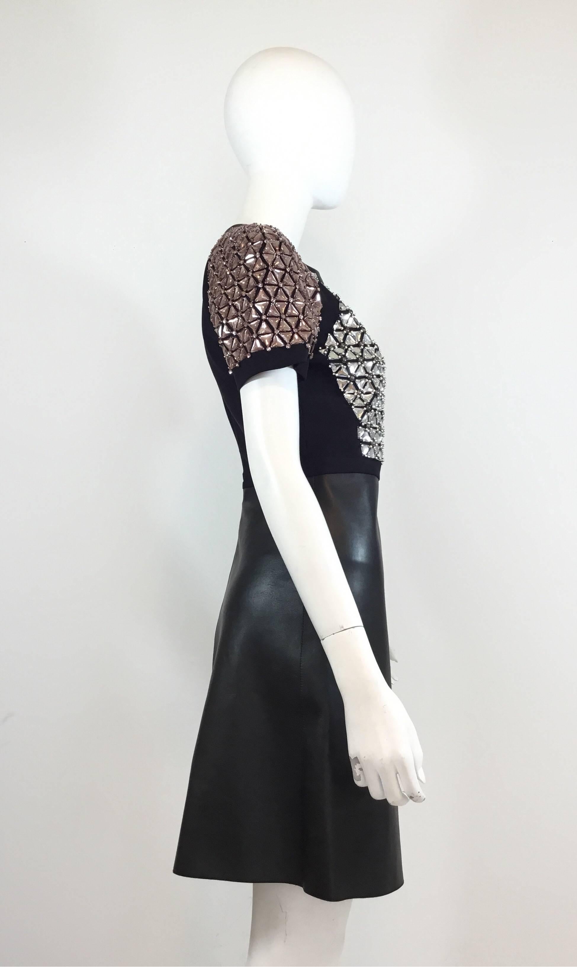 Black Gucci Couture Embellished Leather Dress, Winter 2014 - 5