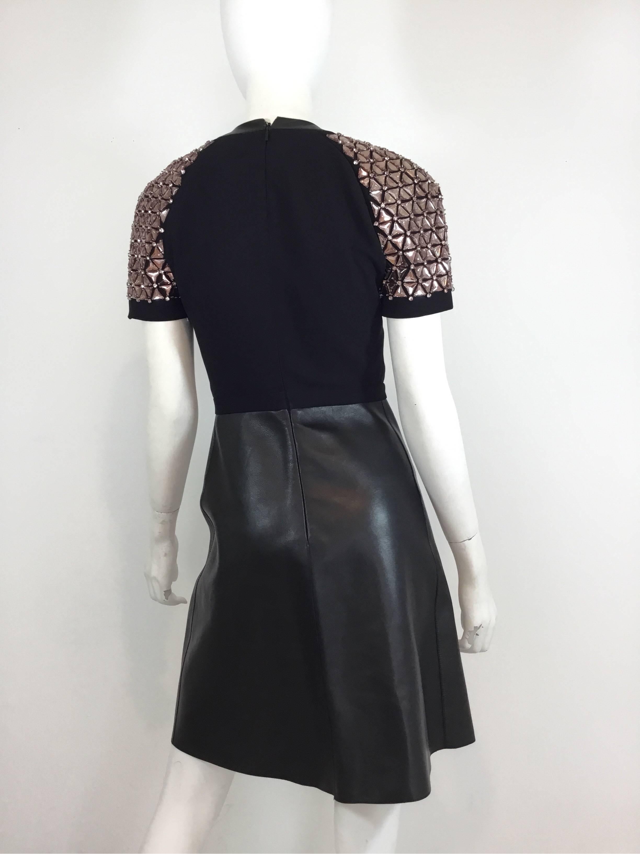 Gucci Couture Embellished Leather Dress, Winter 2014 - 5 In Excellent Condition In Carmel, CA