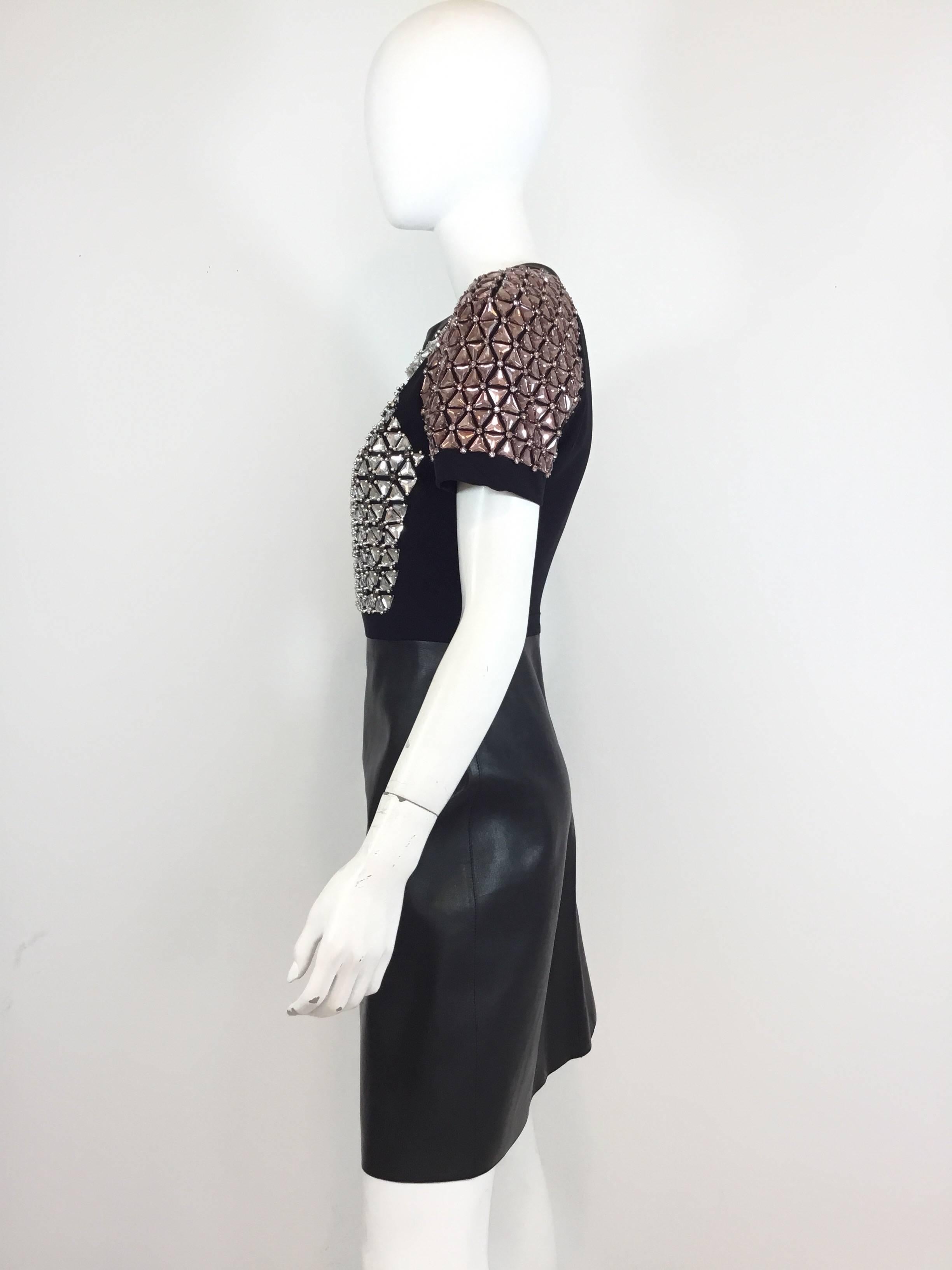Women's Gucci Couture Embellished Leather Dress, Winter 2014 - 5
