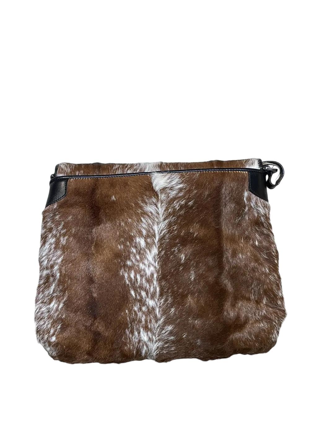 Gucci Cowfur Leather Messenger Bag In Good Condition For Sale In LISSE, NL