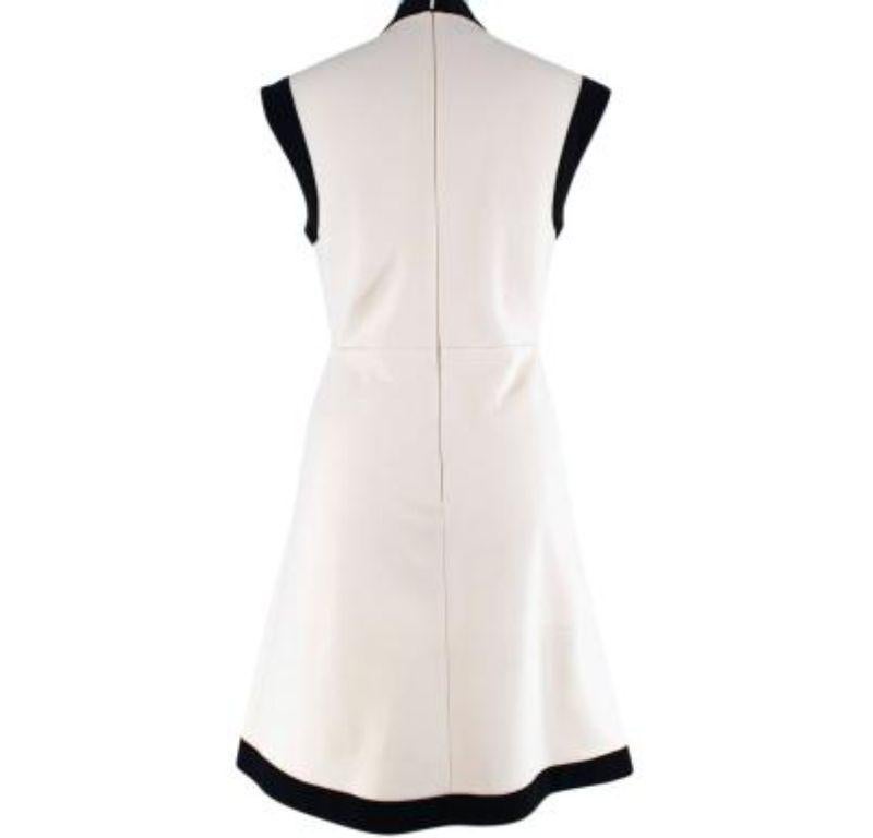 Gucci Cream & Black Sleeveless Stretch Lace Mini Dress In Good Condition For Sale In London, GB