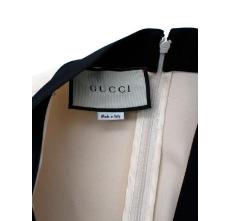 Gucci Cream & Black Sleeveless Stretch Lace Mini Dress For Sale 5