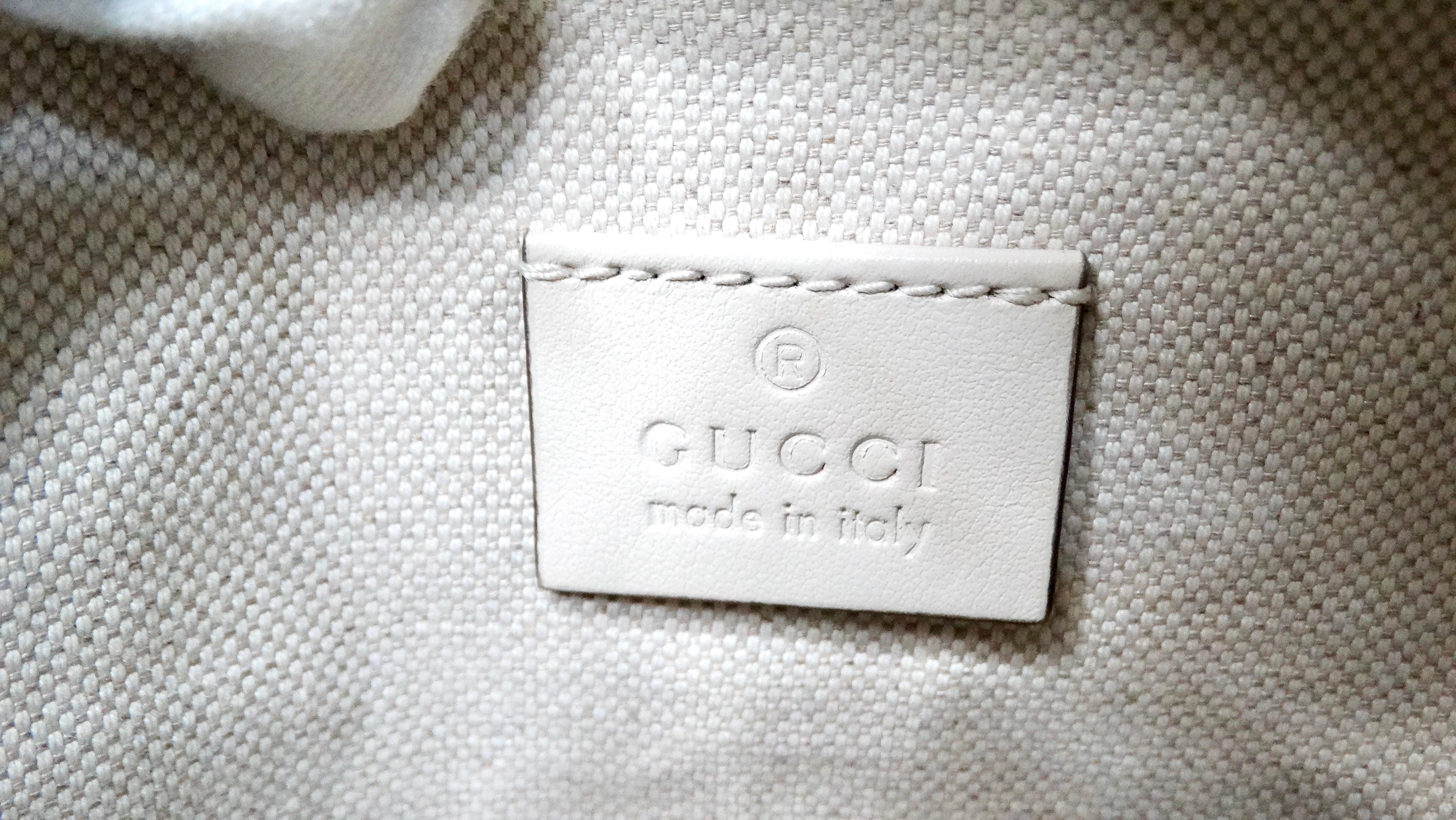 Gucci Cream Calfskin GG Tennis Embossed Belt Bag 5