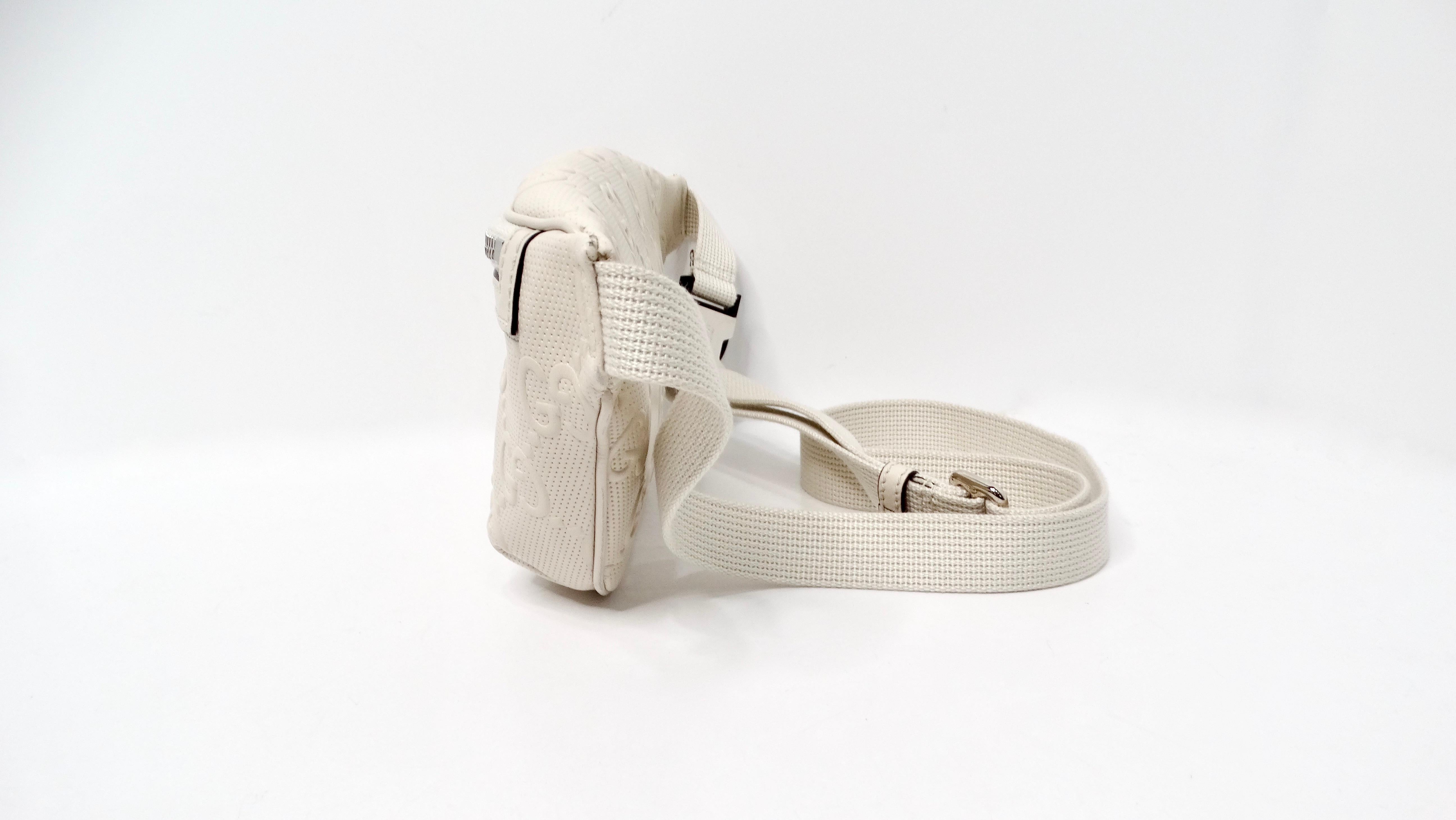 Gucci Cream Calfskin GG Tennis Embossed Belt Bag 1