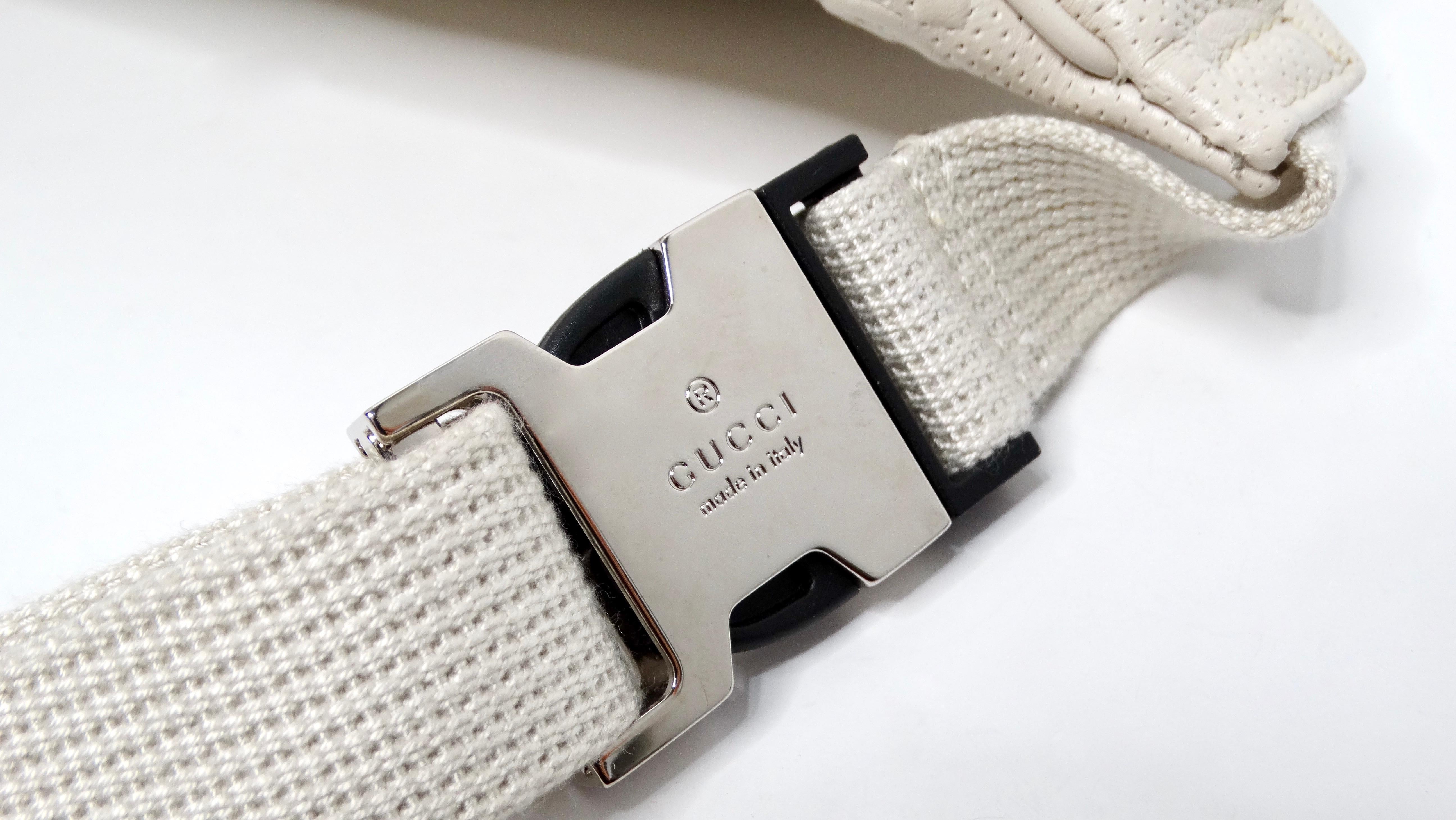Gucci Cream Calfskin GG Tennis Embossed Belt Bag 3